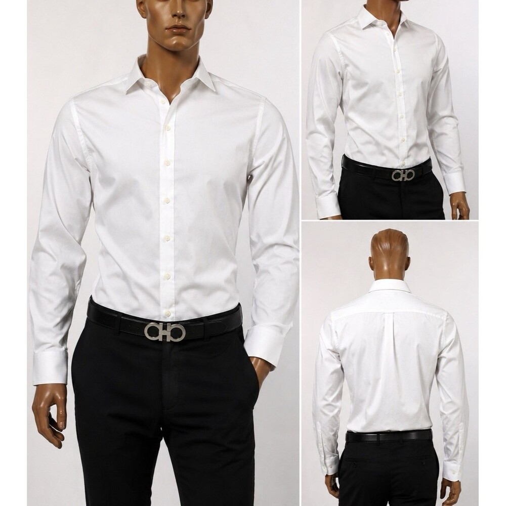 Michael Kor Dress white long-sleeve dress shirt 15 1/2 32-33Cotton Office Luxury